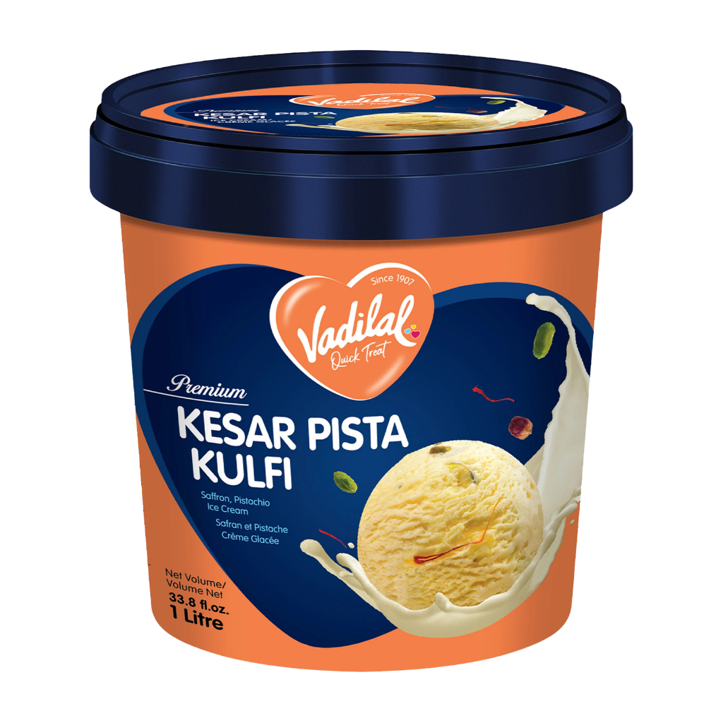 Vadilal Kesar Pista Kulfi Icecream 1 ltr buy online USA - 1